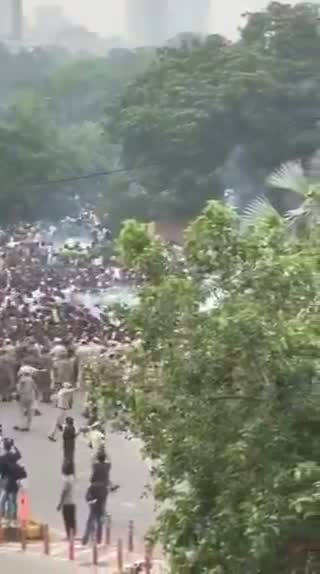 Tear gas used to disperse a crowd